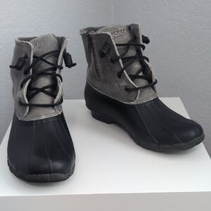 Sperry Women's Black and Gray Duck Boots